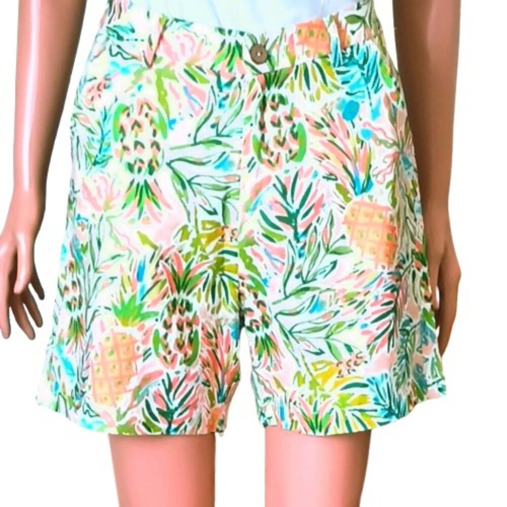 Charlie Paige Linen Chino Shorts SP Women's Pastel Pineapple High Rise